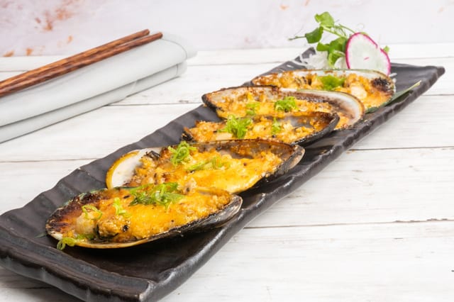 Baked Mussels.